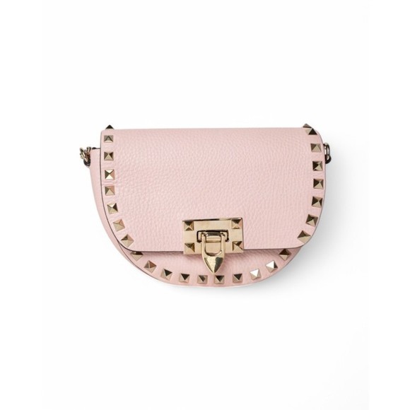 Valentino Handbags - Valentino Rockstud Saddle Small Pink - vintage